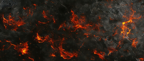 Poster - Intense burning embers creating a fiery glow on a dark background