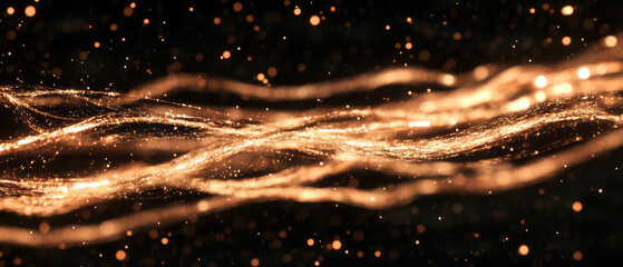 Fototapete - Intricate quantum effects create a dynamic spark network against a black background