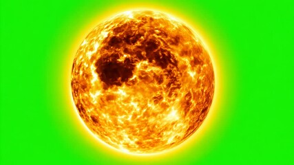 Wall Mural - sun rotate green screen vfx