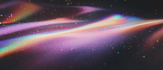 Fototapete - Vibrant overlay texture with rainbow colors and iridescent sheen against a dark background