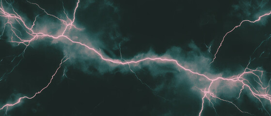 Poster - Dynamic lightning flashes create energetic bursts against a black background