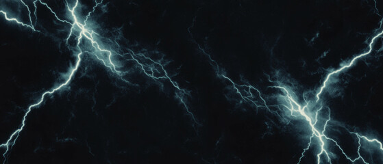 Poster - Dynamic lightning flashes create energetic movement against a dark background