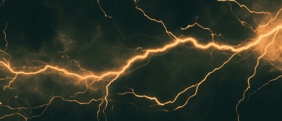 Poster - Display of electric sparks in lightning texture against a dark backdrop