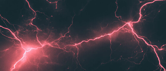 Poster - Electric lightning frame with sharp details and vivid electric sparks against black background