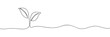 © Vasyl Yurlov - Growing plant, sprout leaves in one continuous line drawing. Creative concept of renewable green energy and environmental friendly sources. Doodle vector illustration