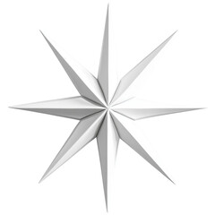 Leinwandbilder - The image shows a digitally rendered ten-pointed star with a clean white design against a black background.