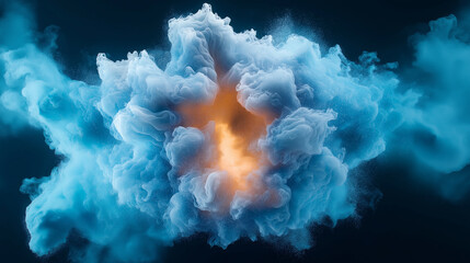 Poster - Dynamic fusion of vapor and light creates a captivating dark and moody atmosphere