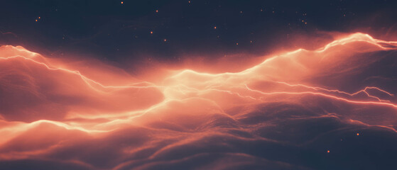 Poster - Mysterious lightning glow with electric light effect against dark background