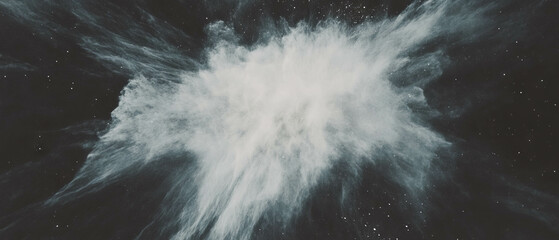 Poster - Macro view of dust particles highlighted against a black background with intricate details