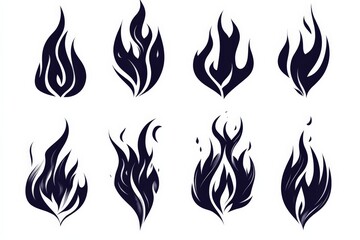 Poster - Various stylized flame designs suitable for graphic art and decoration