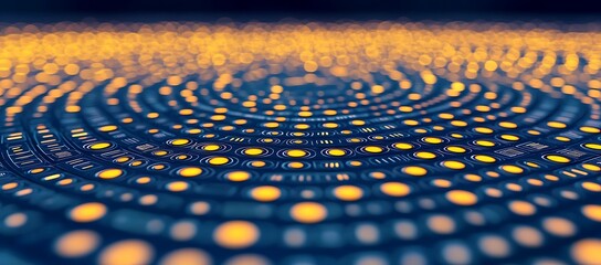 Poster - Abstract Digital Network with Illuminated Nodes and Circuitry