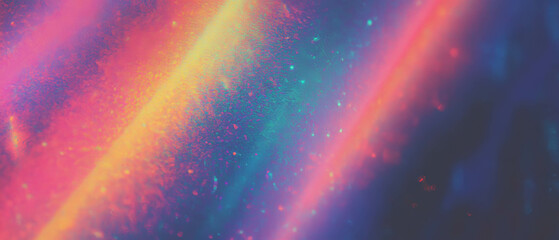 Poster - Vibrant neon overlay texture with rainbow spectrum on a dark background