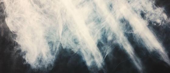 Poster - Partially transparent light layers create depth against a black background