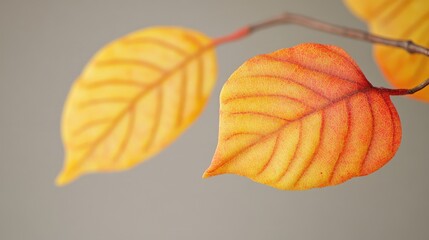 Wall Mural - A detailed view of a leaf attached to a tree branch, great for nature and environmental themes