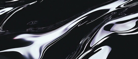 Poster - Reflections with mirrored images create abstract textures on dark background