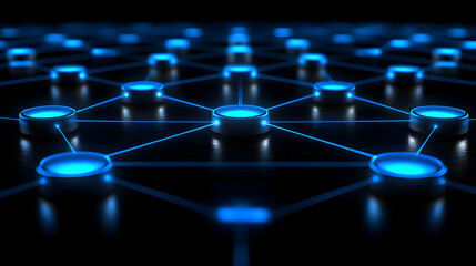 Poster - Global network connection, data flow, digital future