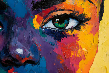 Poster - A close-up of an artist's palette with vibrant colors, capturing the essence 