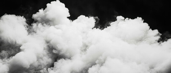 Poster - Captivating smoke overlay texture shows thick fog and atmospheric effects on dark backdrop