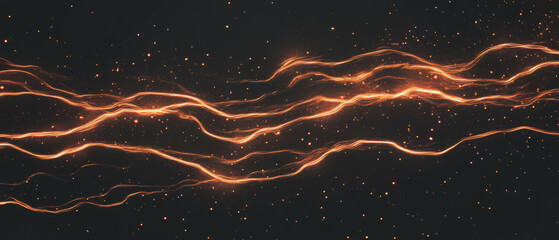 Fototapete - Spark streams flow smoothly against a dark background creating a mesmerizing visual effect