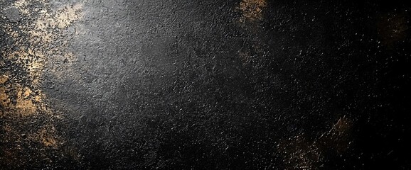 Poster - Dark textured background with gold highlights.