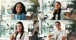 © peopleimages.com - Happy people, creative or portrait in office collage for business, teamwork or about us. Employees, smile or tech in digital agency for web development, diversity or design collaboration in composite