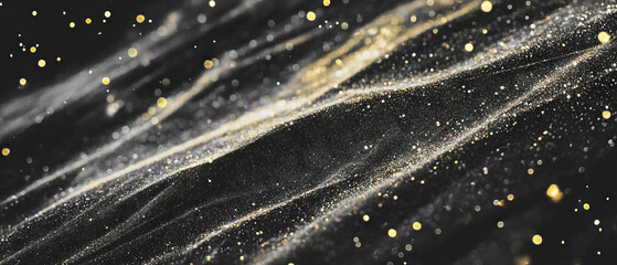 Poster - Sparkling spider web texture overlay creates a festive mood on a black background