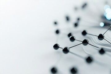 Poster - Abstract black circuit lines extend across a white background, showcasing a clean and dynamic layout ideal for branding and technology messaging opportunities