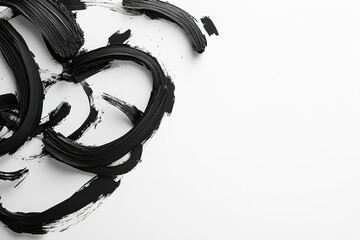 Poster - Black scribbles dance across a clean white surface, offering a playful yet minimalistic aesthetic. This design invites imaginative text overlay while maintaining visual harmony