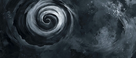 Fototapete - Swirling spiral watercolor patterns with dynamic vortex effect on a dark background