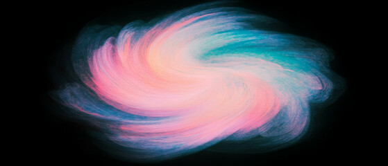 Poster - Swirling spiral watercolor patterns with a dynamic vortex effect on black background