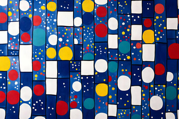 Poster - A painting of the flag of Thailand, a pattern composed of blue