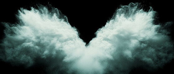 Fototapete - Floating three-dimensional dust particles create a captivating depth effect against black background