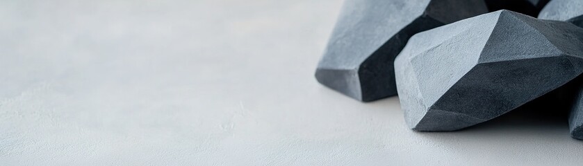 Poster - Soft black shadows created by geometric shapes provide a sense of depth and movement on a clean white surface, ideal for minimalist fashion branding and design themes
