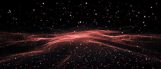 Fototapete - Glowing particles create an energetic aura against a dark background