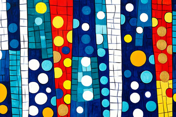 Poster - A painting of the flag of Thailand, a pattern composed of blue
