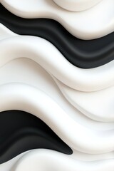 Poster - Wavy patterns in black and white gradients intertwine, creating a modern and subtle design. The soft edges enhance the sense of depth and movement across the background