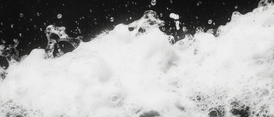 Poster - Dynamic water bubbles creating a mesmerizing effect against a black background