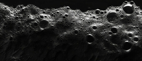 Poster - Water bubbles in a viscous liquid with a thick texture against a black background