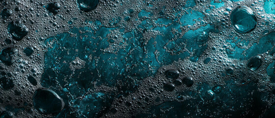 Poster - Water bubbles overlay texture with large bubbles and sparkling effect against black background
