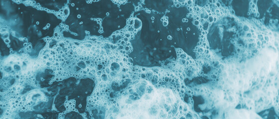 Poster - Dynamic water bubble overlay with small bubbles and clusters on a dark background