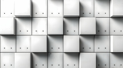 Poster - Abstract white cube wall texture, modern design background