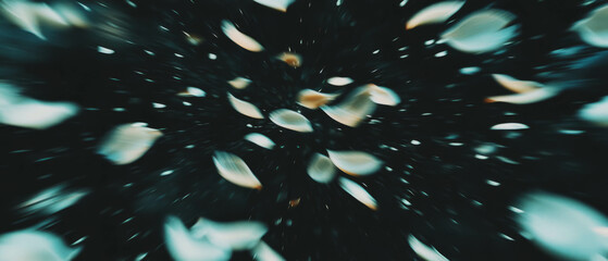 Leinwandbilder - Whirling petals create a dynamic visual effect against a dark background