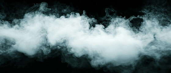 Fototapete - White smoke overlay with colorful lightning on a dramatic black background