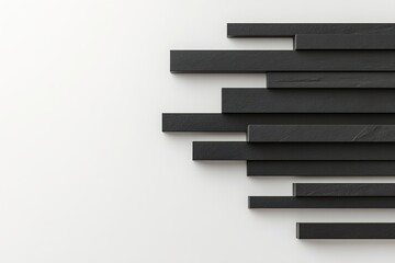 Poster - Black horizontal dividers are evenly spaced on a white surface, offering a sleek and modern aesthetic. The design promotes order and provides ample space for additional text or graphics