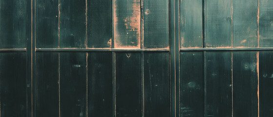 Poster - Window reflections create textured overlay on wooden surface against a black background
