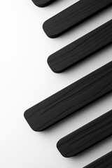 Poster - Black horizontal dividers are arranged in a precise layout against a white backdrop, providing a structured aesthetic suitable for corporate branding or structured presentations