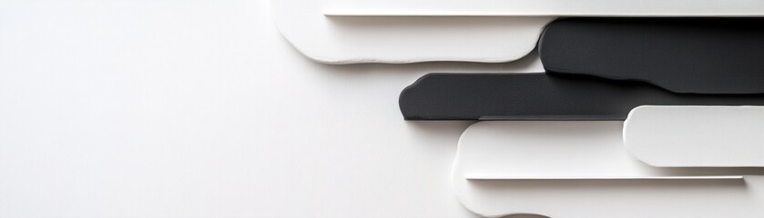 Aufkleber - Horizontal black dividers are evenly spaced against a white background, providing a modern and orderly design suitable for corporate presentations and branding efforts