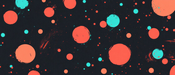 Poster - dynamic dot texture pattern with varying sizes on a black background for creative designs