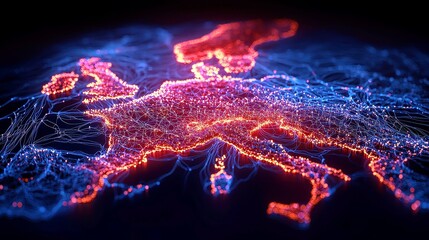 Poster - Urban Connectivity Map, a detailed visualization showcasing the distribution and density of WiFi and mobile networks across urban landscapes, highlighting connectivity hotspots.