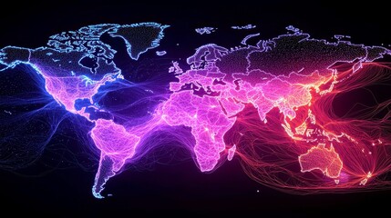 Poster - 5G Network Expansion Overview, illustrating the growth and coverage of 5G technology across various geographical areas, highlighting connectivity advancements and regional development.
